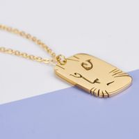 304 Stainless Steel 18K Gold Plated Simple Style Gold Plated Cat Pendant Necklace main image 5