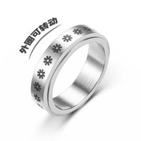 Wholesale New Star And Moon Carved Titanium Steel Rotating Ring Nihaojewelry main image 6