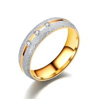 En Gros Nouveau Titane Acier Dépoli Diamant Couple Bague Nihaojewelry main image 3