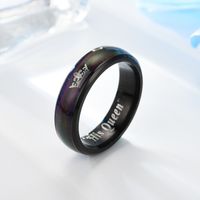 Wholesale Fashion Thermochromic Stainless Steel Couple Carved Ring Nihaojewelry main image 3