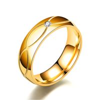 Großhandel Mode Glossy Gold Edelstahl Diamantringe Nihaojewelry main image 3
