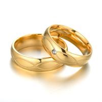 Großhandel Mode Glossy Gold Edelstahl Diamantringe Nihaojewelry main image 6
