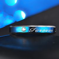 Wholesale Stainless Steel Blue Diamond Couple Ring Nihaojewelry main image 3