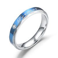 Wholesale Stainless Steel Blue Diamond Couple Ring Nihaojewelry main image 4
