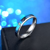 Wholesale Stainless Steel Blue Diamond Couple Ring Nihaojewelry main image 5