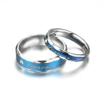 Wholesale Stainless Steel Blue Diamond Couple Ring Nihaojewelry main image 6