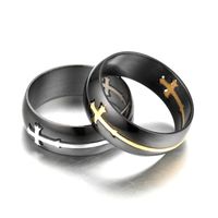 Wholesale Creative Cross Titanium Steel Ring Nihaojewelry main image 4