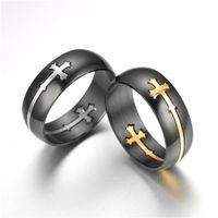 Wholesale Creative Cross Titanium Steel Ring Nihaojewelry main image 6