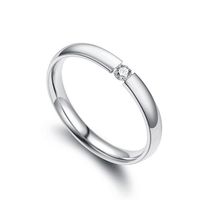 Wholesale Titanium Steel Couple Single Zircon Rings Nihaojewelry main image 5
