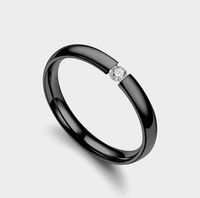 Wholesale Titanium Steel Couple Single Zircon Rings Nihaojewelry main image 3