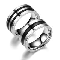Wholesale Fashion Titanium Steel Dripping Black Oil Ring Nihaojewelry main image 1