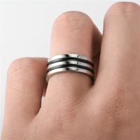 Wholesale Fashion Titanium Steel Dripping Black Oil Ring Nihaojewelry main image 3