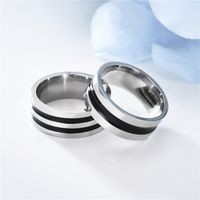 Wholesale Fashion Titanium Steel Dripping Black Oil Ring Nihaojewelry main image 4