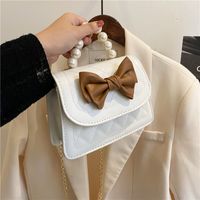 Simple Pearl Bow One Shoulder Messenger Small Bag Wholesale Nihaojewelry sku image 1