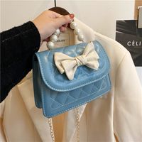 Simple Pearl Bow One Shoulder Messenger Small Bag Wholesale Nihaojewelry sku image 2