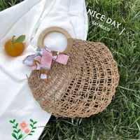Korean Simple Hollow Straw Woven Handbag Wholesale Nihaojewelry sku image 1