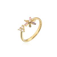 Großhandel Schmuck Kupfer Überzogener Mikro-eingelegter Blumen-zirkon-ring Nihaojewelry sku image 1