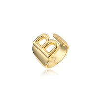Wholesale New 18k Copper Gold-plated Alphabet Open Ring Nihaojewelry sku image 25