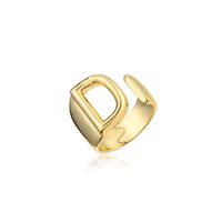 Wholesale New 18k Copper Gold-plated Alphabet Open Ring Nihaojewelry sku image 2