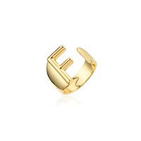 Wholesale New 18k Copper Gold-plated Alphabet Open Ring Nihaojewelry sku image 4