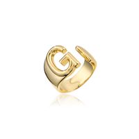 Wholesale New 18k Copper Gold-plated Alphabet Open Ring Nihaojewelry sku image 5