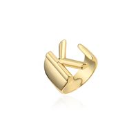 Wholesale New 18k Copper Gold-plated Alphabet Open Ring Nihaojewelry sku image 8