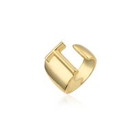 Wholesale New 18k Copper Gold-plated Alphabet Open Ring Nihaojewelry sku image 14