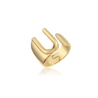 Wholesale New 18k Copper Gold-plated Alphabet Open Ring Nihaojewelry sku image 15