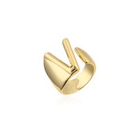 Wholesale New 18k Copper Gold-plated Alphabet Open Ring Nihaojewelry sku image 16