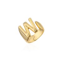 Wholesale New 18k Copper Gold-plated Alphabet Open Ring Nihaojewelry sku image 17