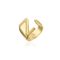 Wholesale New 18k Copper Gold-plated Alphabet Open Ring Nihaojewelry sku image 20