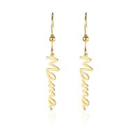 Wholesale Fashion 18k Gold-plated Letter Fish Hook Titanium Earrings Nihaojewelry sku image 11