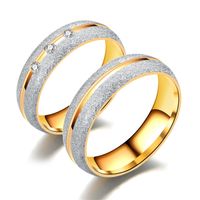 En Gros Nouveau Titane Acier Dépoli Diamant Couple Bague Nihaojewelry sku image 8