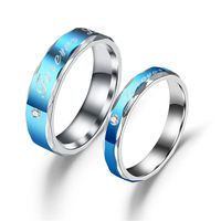 Wholesale Stainless Steel Blue Diamond Couple Ring Nihaojewelry sku image 5