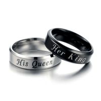 Wholesale Letters Couple Stainless Steel Ring Nihaojewelry sku image 9