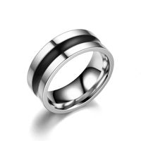 Wholesale Fashion Titanium Steel Dripping Black Oil Ring Nihaojewelry sku image 1