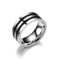 Wholesale Fashion Titanium Steel Dripping Black Oil Ring Nihaojewelry sku image 9