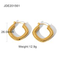 Vente En Gros Bijoux Enroulement Géométrique Boucles D&#39;oreilles En Acier Inoxydable En Forme De C Nihaojewelry main image 9
