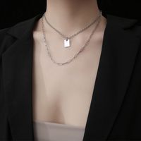 Wholesale Titanium Steel Double Layered Chain Necklace Nihaojewelry main image 3