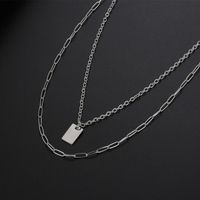 Wholesale Titanium Steel Double Layered Chain Necklace Nihaojewelry main image 4