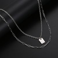Wholesale Titanium Steel Double Layered Chain Necklace Nihaojewelry main image 5