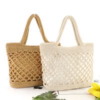 Cotton Rope Chain Buckle Hand-tie Woven Straw Beach Bag Wholesale Nihaojewelry main image 1
