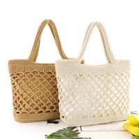 Cotton Rope Chain Buckle Hand-tie Woven Straw Beach Bag Wholesale Nihaojewelry main image 2