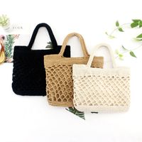 Cotton Rope Chain Buckle Hand-tie Woven Straw Beach Bag Wholesale Nihaojewelry main image 3