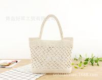 Cotton Rope Chain Buckle Hand-tie Woven Straw Beach Bag Wholesale Nihaojewelry main image 4