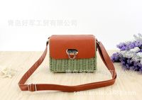 Candy Color Paper Rope Straw Woven Messenger Bag Wholesale Nihaojewelry main image 5