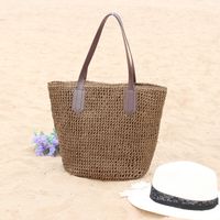 Nuevo Bolso De Paja Casual Ins Bolso De Hombro Tejido Bolso De Playa De Moda Bolso De Mujer Una Pieza Dropshipping main image 2