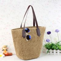 Nuevo Bolso De Paja Casual Ins Bolso De Hombro Tejido Bolso De Playa De Moda Bolso De Mujer Una Pieza Dropshipping main image 4