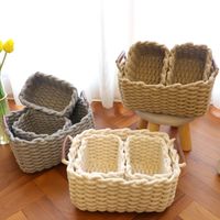 New Nordic Woven Basket Bold Cotton String Storage Box Storage Basket Storage Basket Laundry Basket Desktop Snack Basket main image 2