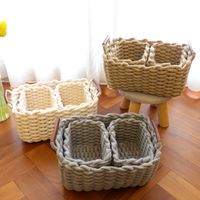 New Nordic Woven Basket Bold Cotton String Storage Box Storage Basket Storage Basket Laundry Basket Desktop Snack Basket main image 5